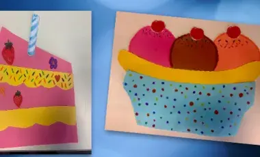 A paper cake and ice cream craft