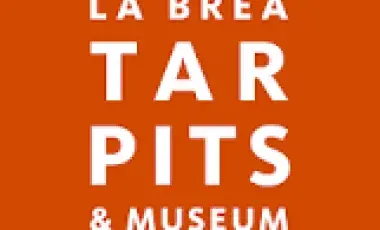 orange and white logo for La Brea Tar Pits & Museum