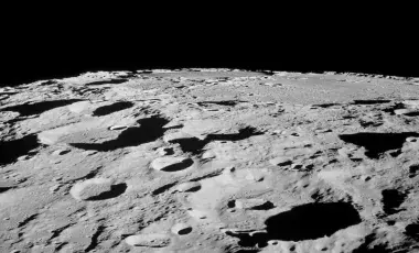 lunar surface against black space 