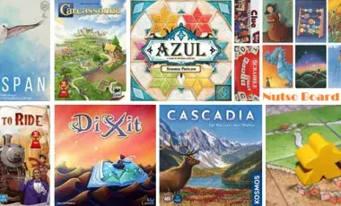 collage of board games