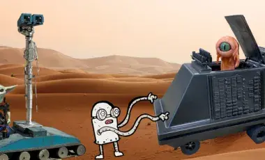 Droid Robots with Mars background