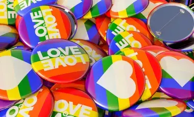 Picture of rainbow Pride buttons