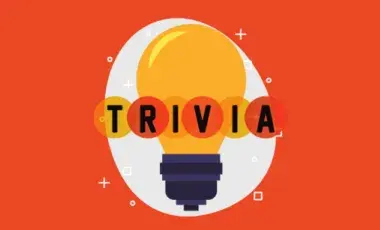 An illustration of a lightbulb with the word "Trivia" in front with an orange background.