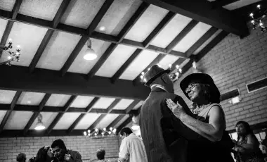 two people dancing together