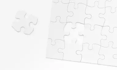 Blank white jigsaw puzzle pieces
