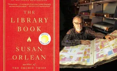 Glen Creason with The Library Book cover