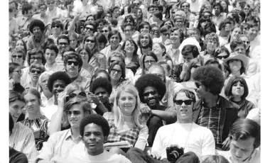 historic photo of students seated outdoors