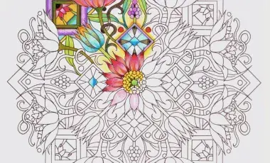 half colored coloring page