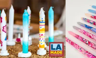 colorful handpainted candles