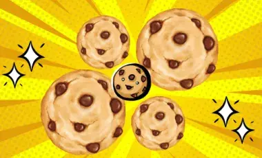 cookies on a yellow cartoon background