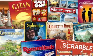 collage of board games