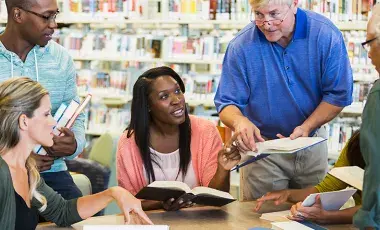 Adult book club discussion group