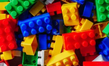 A variety of colorful Lego bricks.
