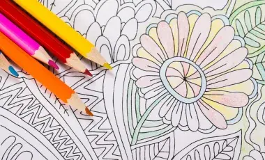 color pencils with coloring sheet