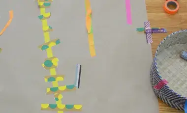 butcher paper decorated with washi tape