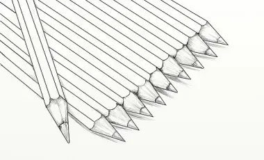 a sketch of pencils.