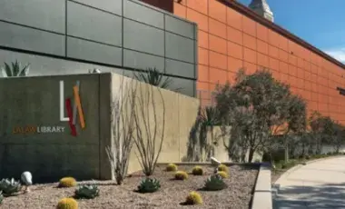 Exterior view of the LA Law library building