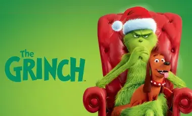 green man with dog on chair