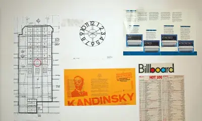 Stephen Prina’s Atrium Clock designs