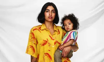 person holding child
