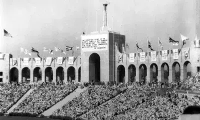 Los Angeles Memorial Coliseum during the opening ceremony