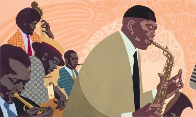 Painting of jazz musicians, 2007