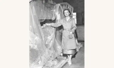 Mrs. Olive Salembier, one of only two women presidents in National Security Industrial Association, April 23, 1959.