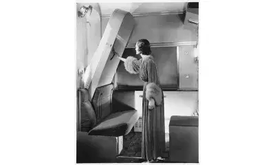 Roomette car on the Union Pacific's "City of Los Angeles", ca. 1940.