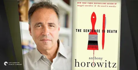Anthony Horowitz and his latest Mystery series book, The Sentence is Death.