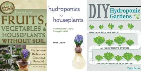 Book covers of recommended hydroponic gardening books