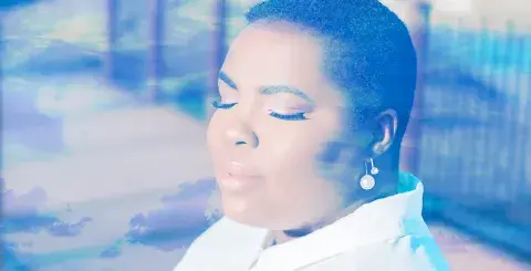 African American woman in mindfulness meditation