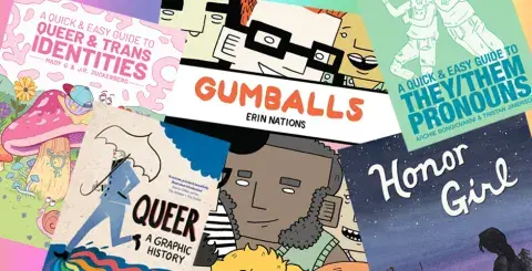 collage of 5 graphic memoirs