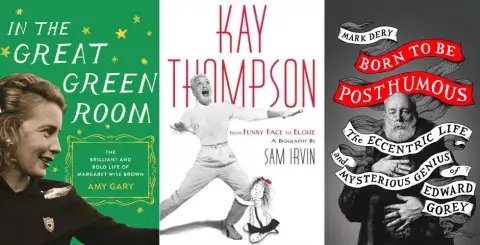 Collage of books about children's authors
