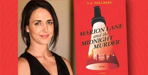 Author T.A. Willberg and her debut novel, Marion Lane and the Midnight Murder