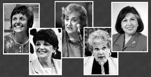 City of Los Angeles Councilwomen: Pat Russell, Peggy Stevenson, Joy Picus, Joan Milke Flores, and Gloria Molina