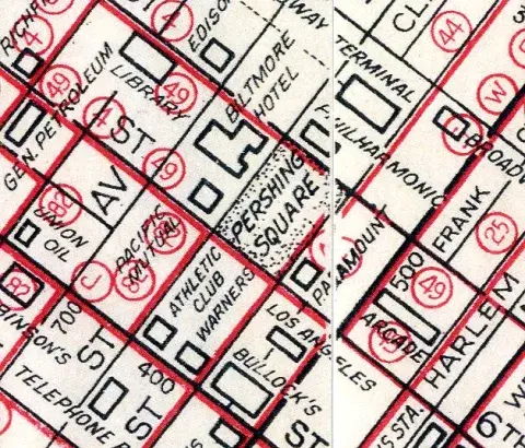 Downtown Los Angeles, George Coupland Thomas, Thomas Brothers Map Company, 1946.