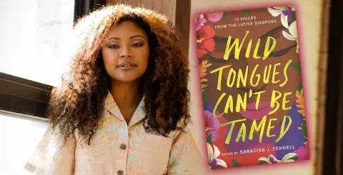 Author Saraciea J. Fennell and her latest book, Wild Tongues Can't Be Tamed