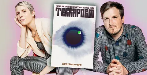 Authors Clare L. Evans, Brian Merchant and book,Terraform