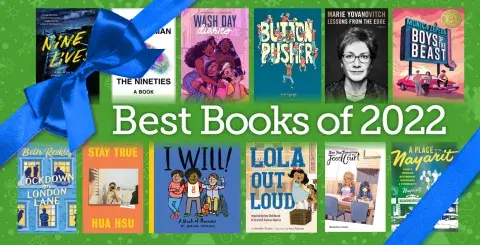 Collage of some best books of 2022 with gift bow