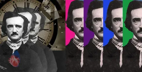 Pop art collage of Edgar Allan Poe