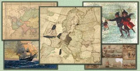 4 vintage jigsaw puzzles