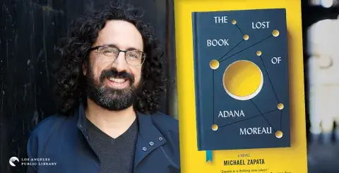 Author Michael Zapata and his latest book, The Lost Book of Adana Moreau