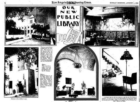 Los Angeles Sunday Times article about the library
