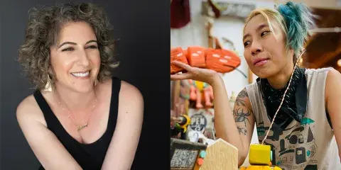 profiles of two artists