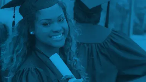graduate in cap and gown
