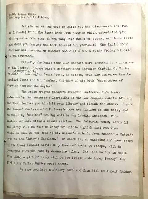 typed Radio script