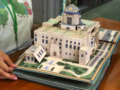 pop up book opened to central library page