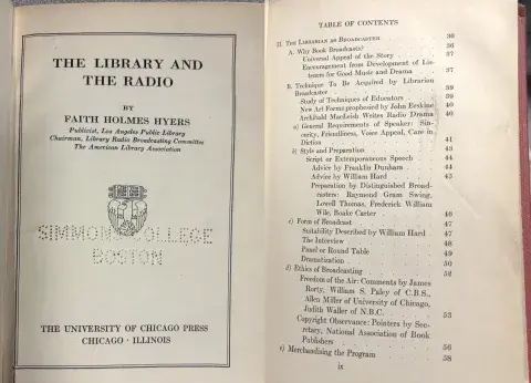 Table of Contents of The Library and the Radio