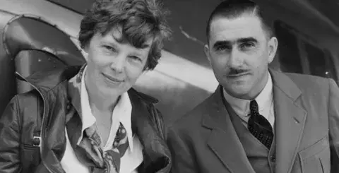 Amelia Earhart and her technical expert, Paul Mantz.