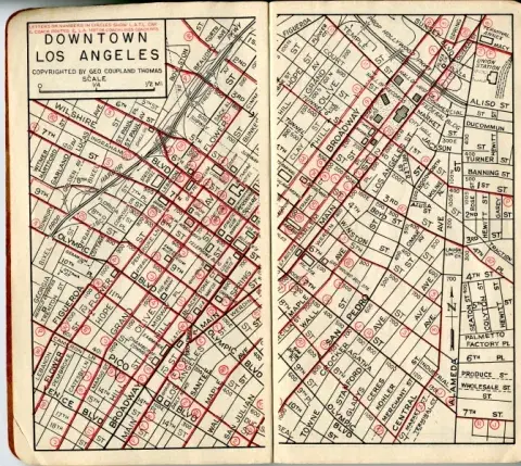 Map of Downtown Los Angeles.